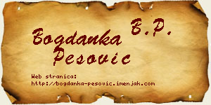 Bogdanka Pešović vizit kartica